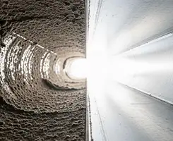 air duct cleaning services showing interior duct system inspection and cleaning in Riverside, CA